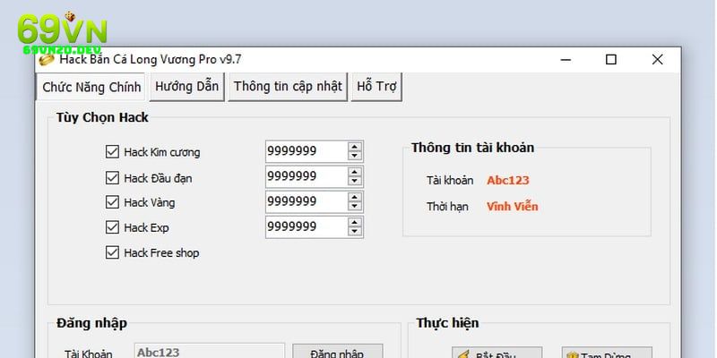 Phần mềm hack bắn cá long vương Pro v9.7